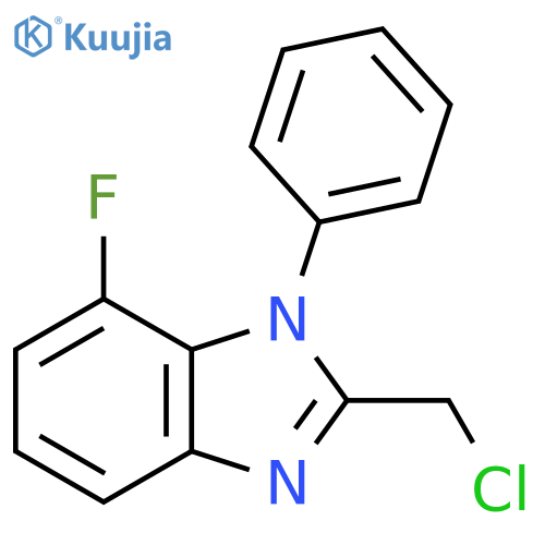 2-(chloromethyl)-7-fluoro-1-phenyl-1H-1,3-benzodiazole structure