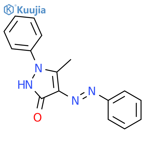 3H-Pyrazol-3-one,1,2-dihydro-5-methyl-1-phenyl-4-(2-phenyldiazenyl)- structure