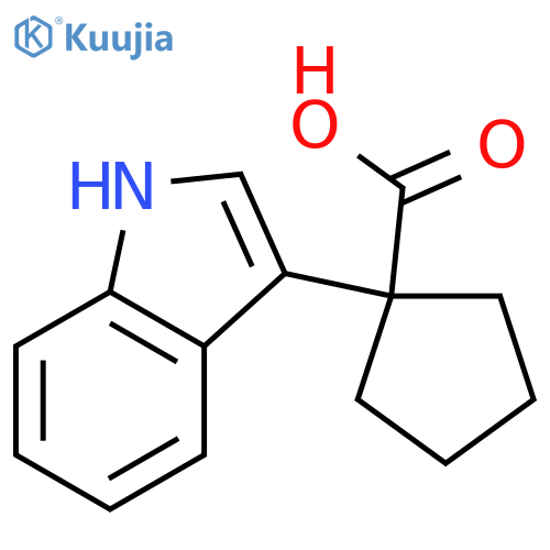 1-(1H-indol-3-yl)cyclopentane-1-carboxylic acid structure