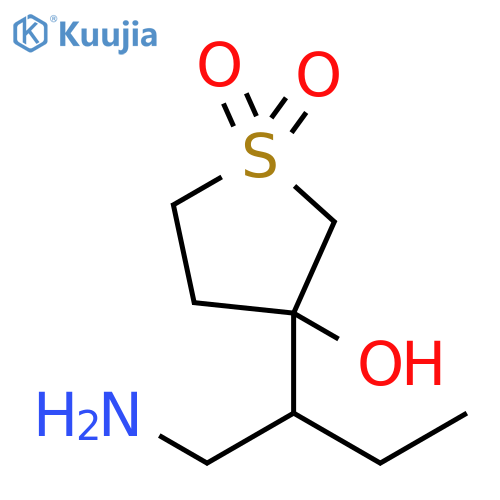 Thiophene-3-ol, 3-[1-(aminomethyl)propyl]tetrahydro-, 1,1-dioxide structure