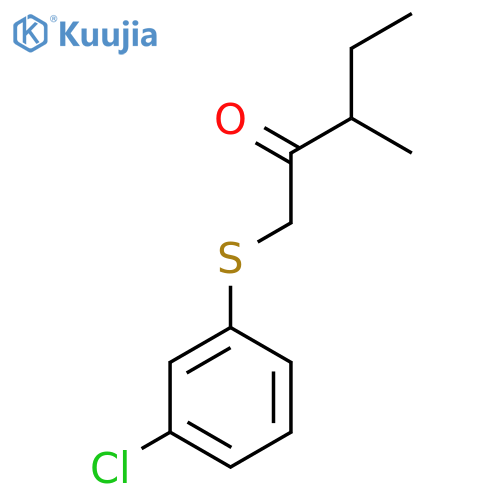 1-(3-Chlorophenyl)sulfanyl-3-methylpentan-2-one structure