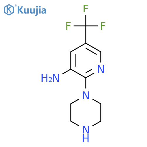 2-(Piperazin-1-yl)-5-(trifluoromethyl)pyridin-3-amine structure