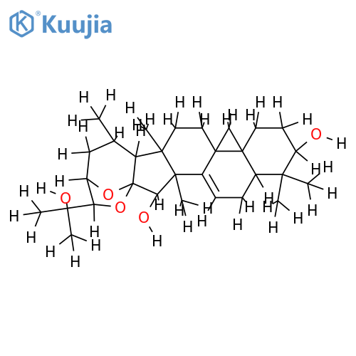 (3beta,15alpha,23R,24S)-16,23:16,24-Diepoxycycloart-7-ene-3,15,25-triol structure