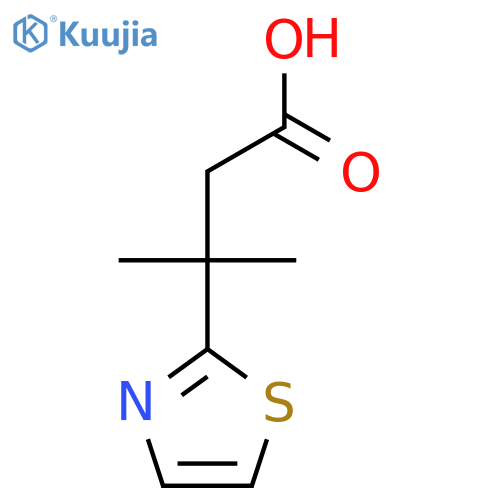3-methyl-3-(1,3-thiazol-2-yl)butanoic acid structure