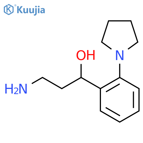 3-amino-1-2-(pyrrolidin-1-yl)phenylpropan-1-ol structure