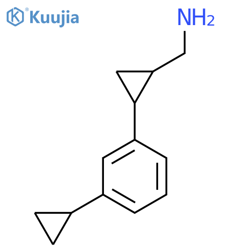 2-(3-cyclopropylphenyl)cyclopropylmethanamine structure