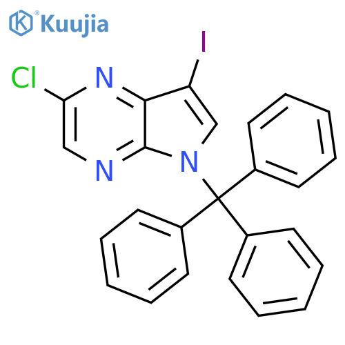 2-chloro-7-iodo-5-(triphenylmethyl)-5H-pyrrolo[2,3-b]pyrazine structure