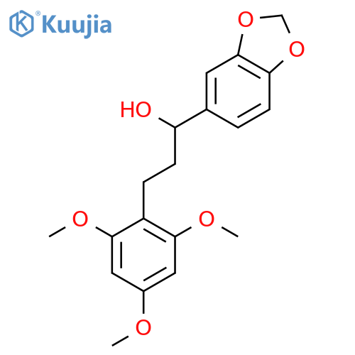 1-(benzo[d][1,3]dioxol-5-yl)-3-(2,4,6-trimethoxyphenyl)propan-1-ol structure
