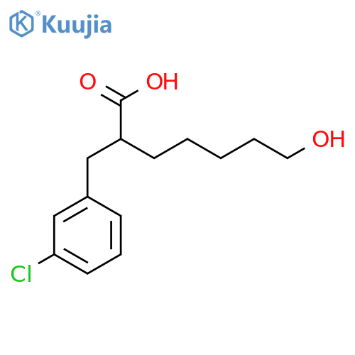 2-[(3-Chlorophenyl)methyl]-7-hydroxyheptanoic acid structure