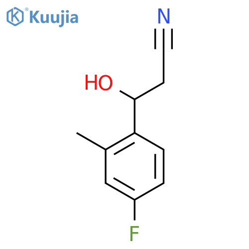 3-(4-Fluoro-2-methylphenyl)-3-hydroxypropanenitrile structure