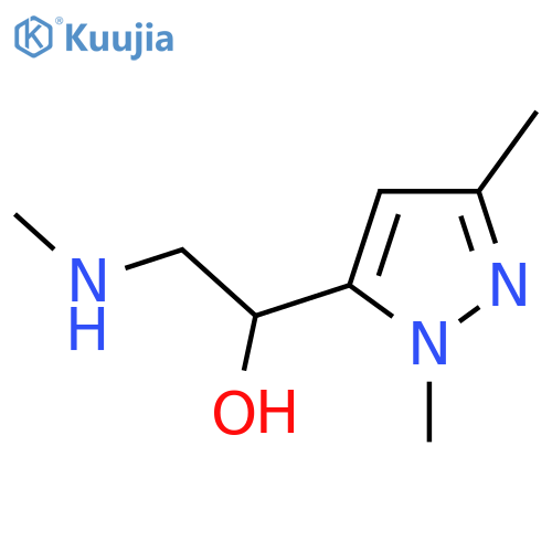 1-(1,3-dimethyl-1H-pyrazol-5-yl)-2-(methylamino)ethan-1-ol structure