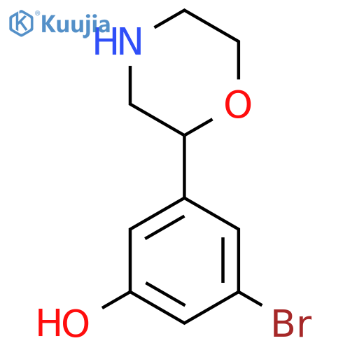 3-Bromo-5-(morpholin-2-yl)phenol structure