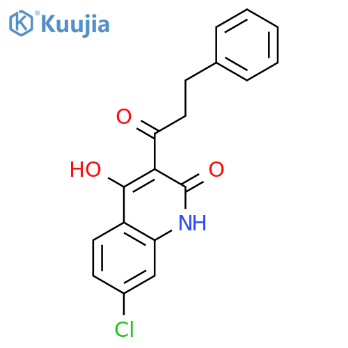 2(1H)-Quinolinone, 7-chloro-4-hydroxy-3-(1-oxo-3-phenylpropyl)- structure