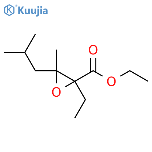 Ethyl 2-ethyl-3-methyl-3-(2-methylpropyl)oxirane-2-carboxylate structure