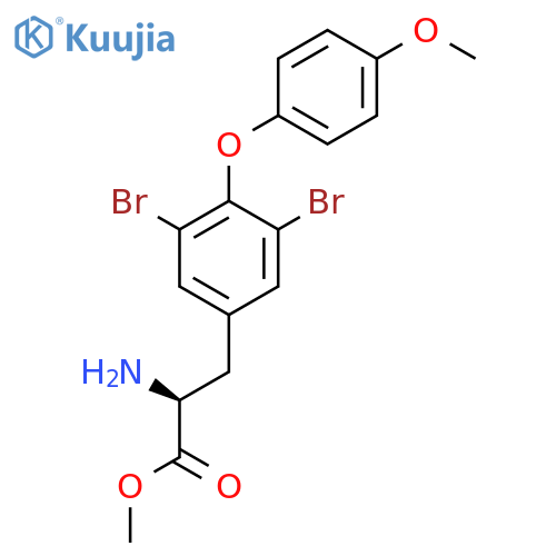 L-Tyrosine, 3,5-dibromo-O-(4-methoxyphenyl)-, methyl ester structure