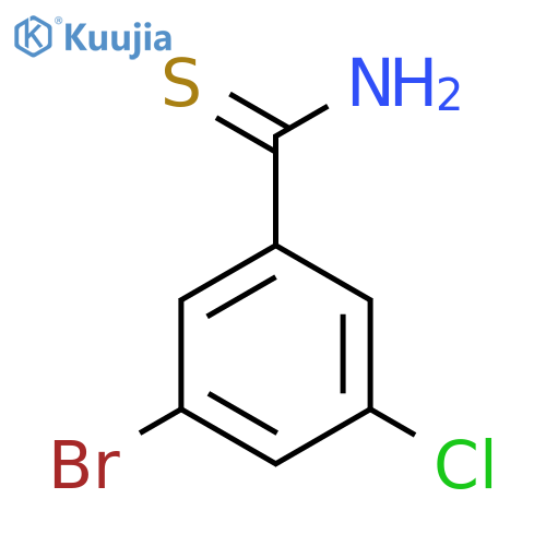 3-bromo-5-chlorobenzene-1-carbothioamide structure