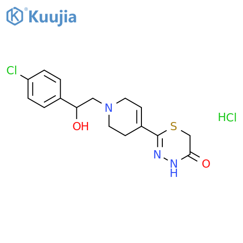 4H-1,3,4-Thiadiazin-5(6H)-one,2-[1-[2-(4-chlorophenyl)-2-hydroxyethyl]-1,2,3,6-tetrahydro-4-pyridinyl]-,hydrochloride (1:1) structure