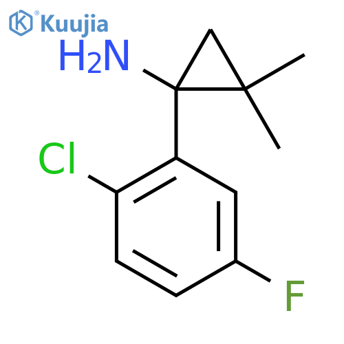1-(2-chloro-5-fluorophenyl)-2,2-dimethylcyclopropan-1-amine structure