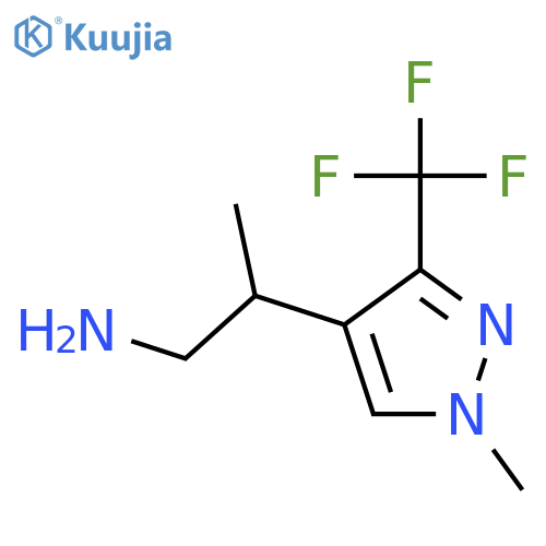 2-1-methyl-3-(trifluoromethyl)-1H-pyrazol-4-ylpropan-1-amine structure