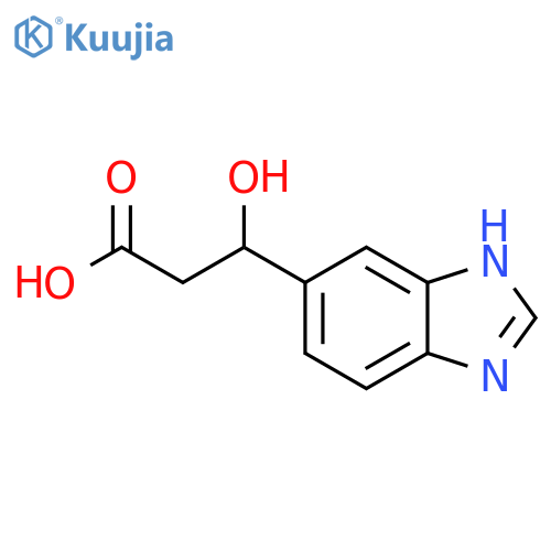 3-(1H-1,3-benzodiazol-5-yl)-3-hydroxypropanoic acid structure