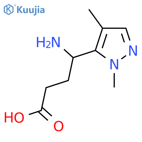 4-amino-4-(1,4-dimethyl-1H-pyrazol-5-yl)butanoic acid structure