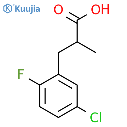 3-(5-chloro-2-fluorophenyl)-2-methylpropanoic acid structure