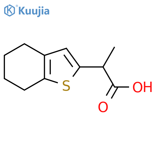 2-(4,5,6,7-tetrahydro-1-benzothiophen-2-yl)propanoic acid structure