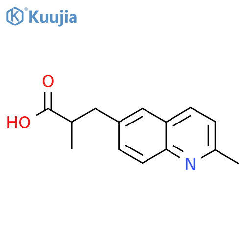 2-methyl-3-(2-methylquinolin-6-yl)propanoic acid structure