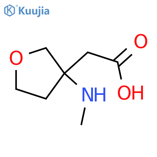2-3-(methylamino)oxolan-3-ylacetic acid structure