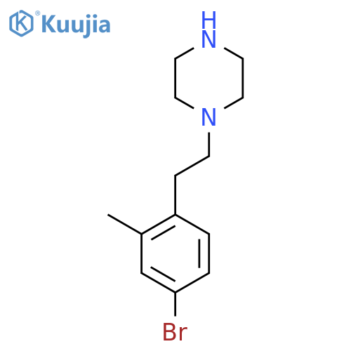 1-2-(4-bromo-2-methylphenyl)ethylpiperazine structure