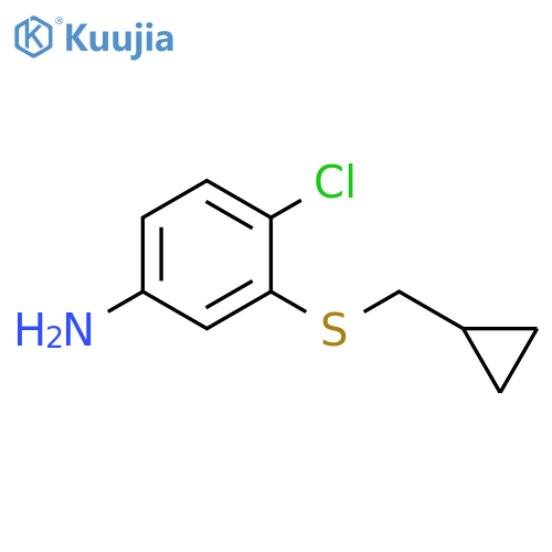 4-chloro-3-(cyclopropylmethyl)sulfanylaniline structure