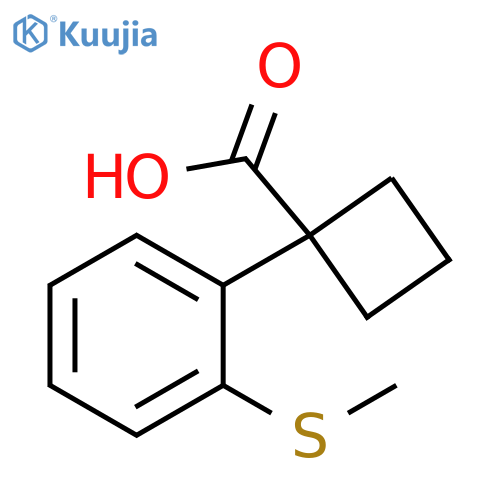 1-2-(methylsulfanyl)phenylcyclobutane-1-carboxylic acid structure