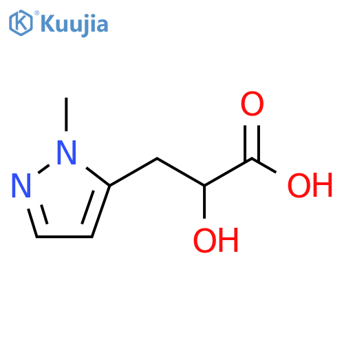 2-hydroxy-3-(1-methyl-1H-pyrazol-5-yl)propanoic acid structure