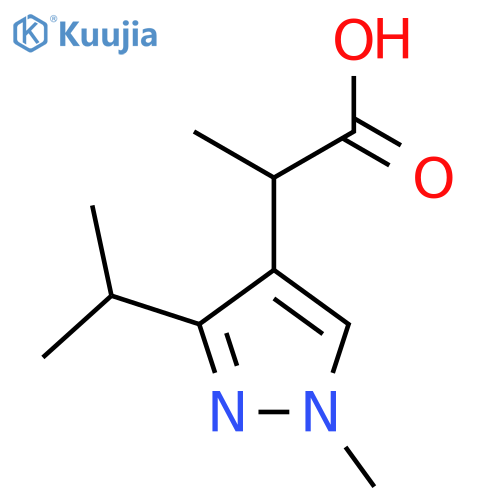 2-1-methyl-3-(propan-2-yl)-1H-pyrazol-4-ylpropanoic acid structure