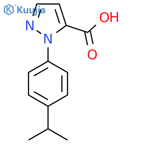 1-4-(propan-2-yl)phenyl-1H-pyrazole-5-carboxylic acid structure