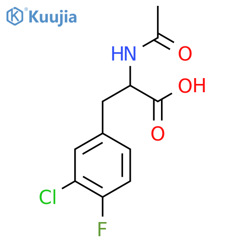 3-(3-chloro-4-fluorophenyl)-2-acetamidopropanoic acid structure