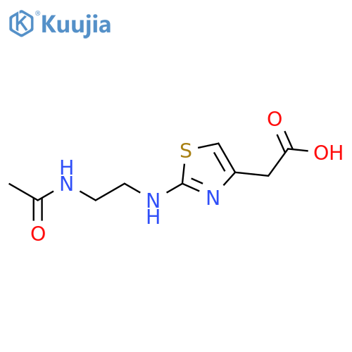 2-{2-(2-acetamidoethyl)amino-1,3-thiazol-4-yl}acetic acid structure
