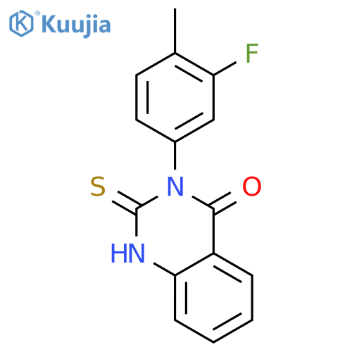 3-(3-fluoro-4-methylphenyl)-2-sulfanyl-3,4-dihydroquinazolin-4-one structure