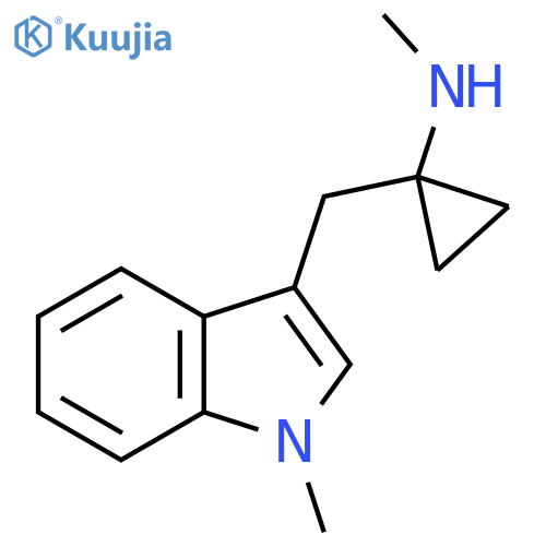 N-methyl-1-(1-methyl-1H-indol-3-yl)methylcyclopropan-1-amine structure
