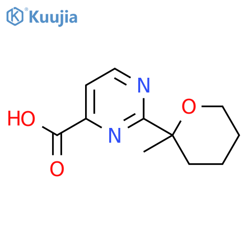 2-(2-Methyloxan-2-yl)pyrimidine-4-carboxylic acid structure