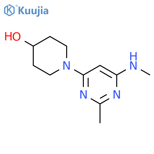 1-(2-methyl-6-(methylamino)pyrimidin-4-yl)piperidin-4-ol structure