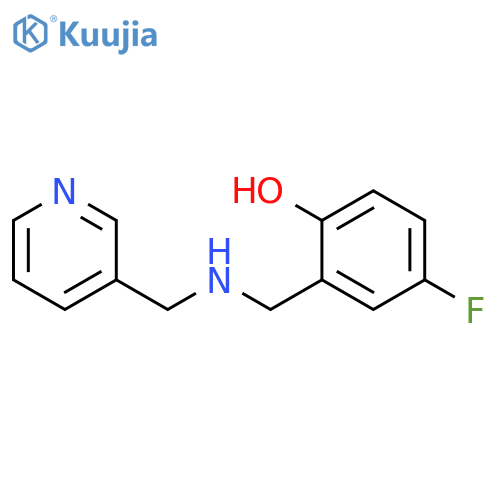 4-fluoro-2-(((pyridin-3-ylmethyl)amino)methyl)phenol structure