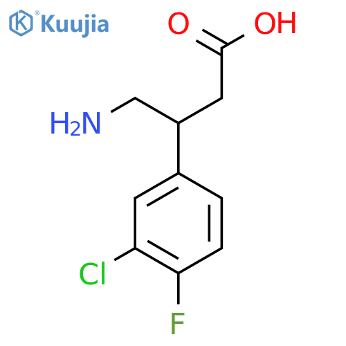 4-Amino-3-(3-chloro-4-fluorophenyl)butanoic acid structure