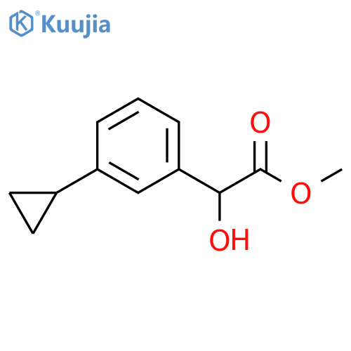 methyl 2-(3-cyclopropylphenyl)-2-hydroxyacetate structure