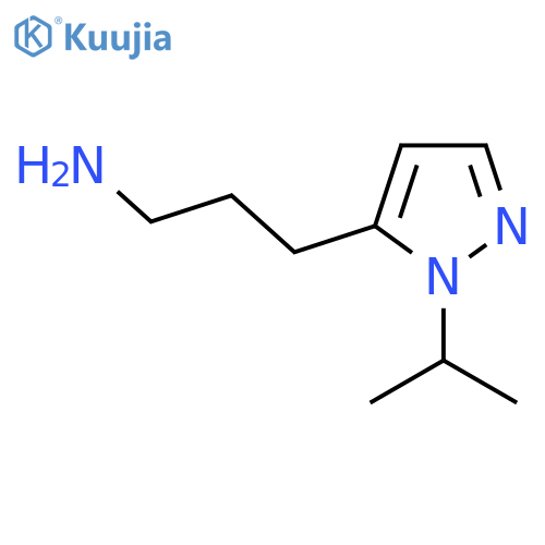 3-1-(propan-2-yl)-1H-pyrazol-5-ylpropan-1-amine structure