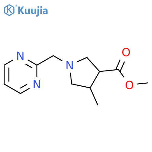 methyl 4-methyl-1-(pyrimidin-2-yl)methylpyrrolidine-3-carboxylate structure