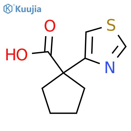 1-(1,3-Thiazol-4-yl)cyclopentane-1-carboxylic acid structure