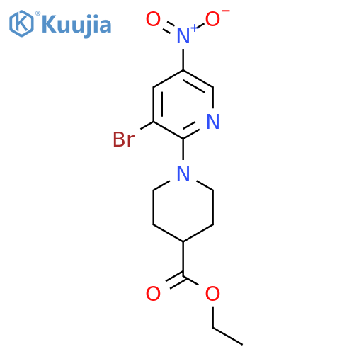 Ethyl 1-(3-bromo-5-nitropyridin-2-yl)piperidine-4-carboxylate structure