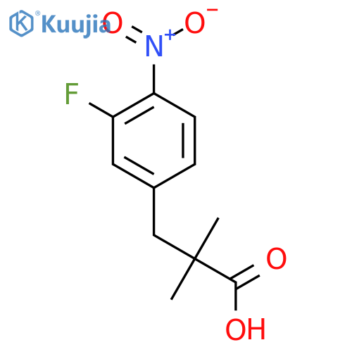 3-(3-fluoro-4-nitrophenyl)-2,2-dimethylpropanoic acid structure