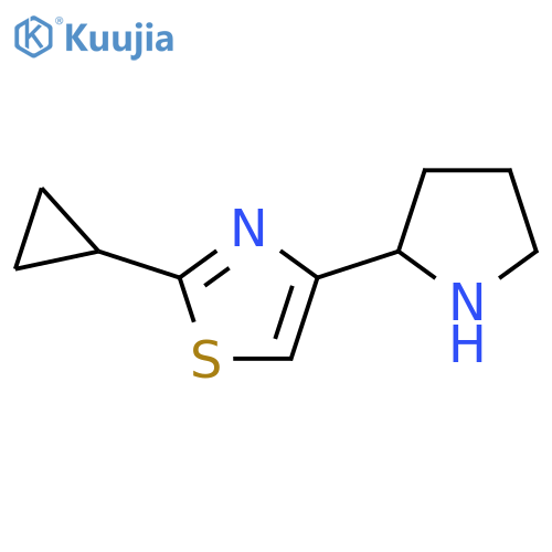 2-cyclopropyl-4-(pyrrolidin-2-yl)-1,3-thiazole structure